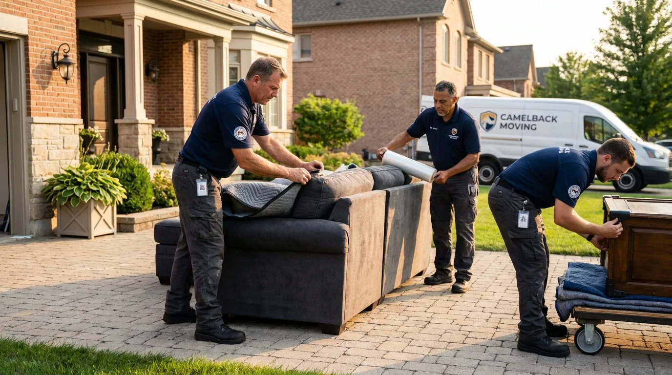 Large estate moving crew wrapping furniture in Port Allegany, PA