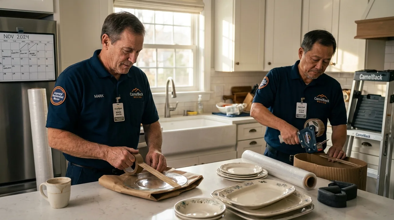 Professional crew packing kitchen dishware in Port Allegany, PA