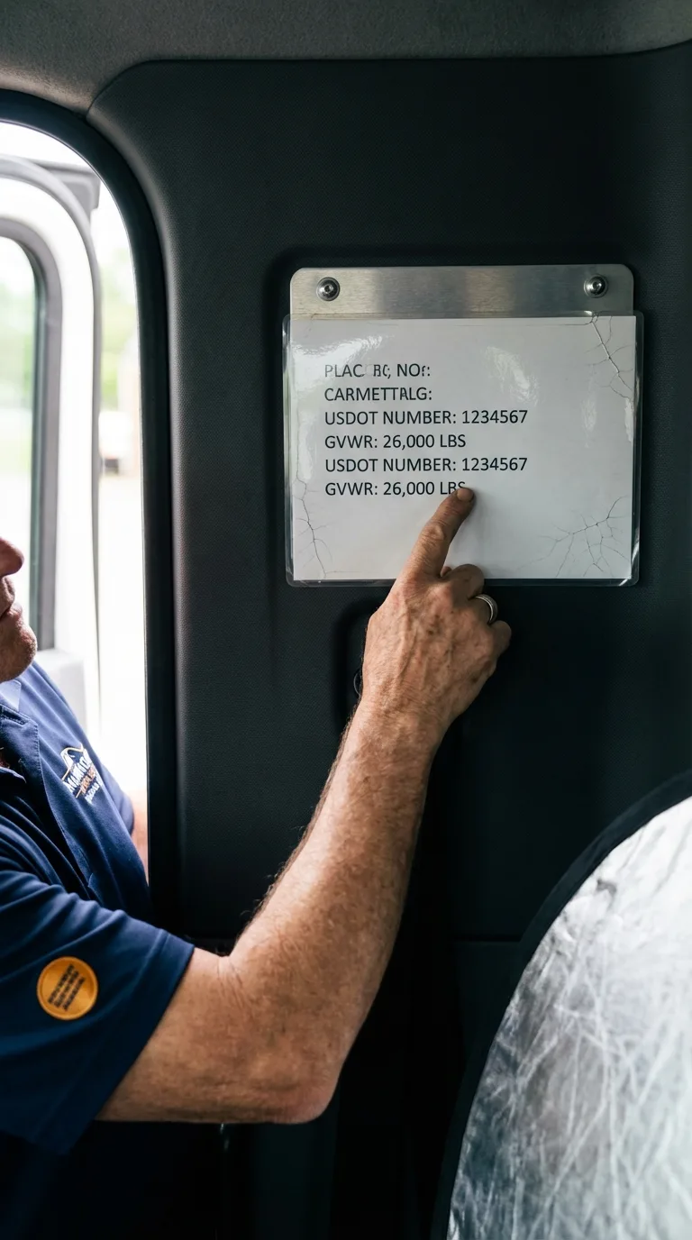 USDOT licensing placard verification in Port Allegany